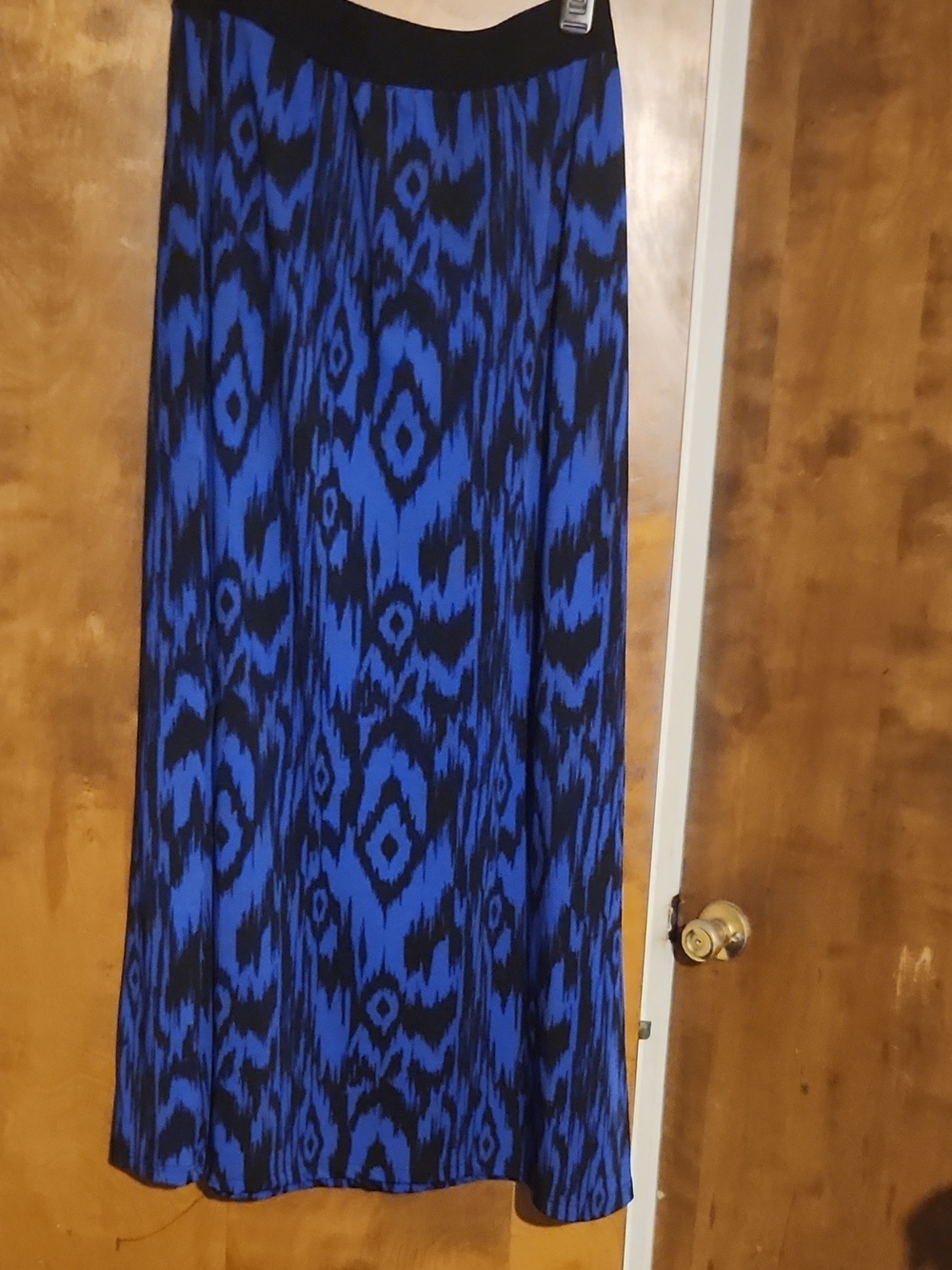 Metro Wear Black and Blue Ikat Maxi Skirt